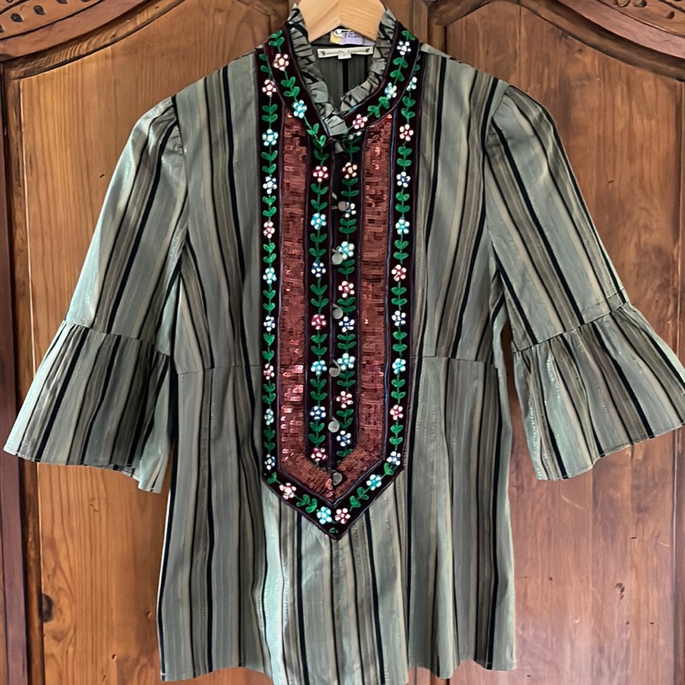 VINTAGE EUC NANETTE LEPORE BLOUSE -2005 FALL COLLECTION SIZE 8